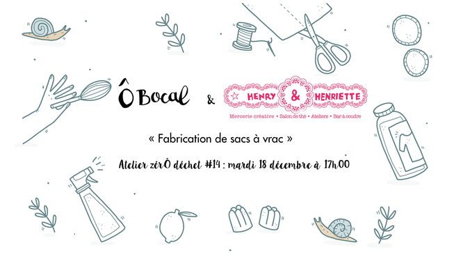 Atelier zérÔ déchet #14 : Fabrication de sacs à vrac