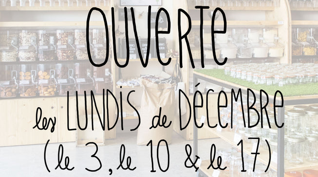 Ouverture les lundis en décembre !