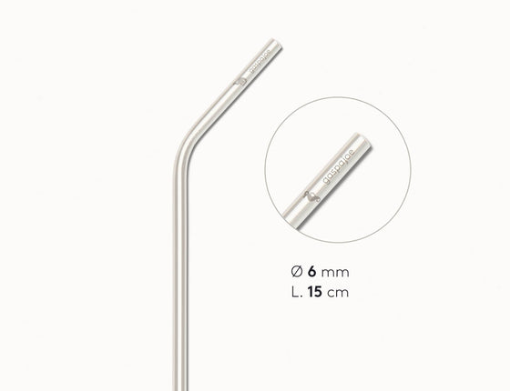 Paille en inox coudée mini