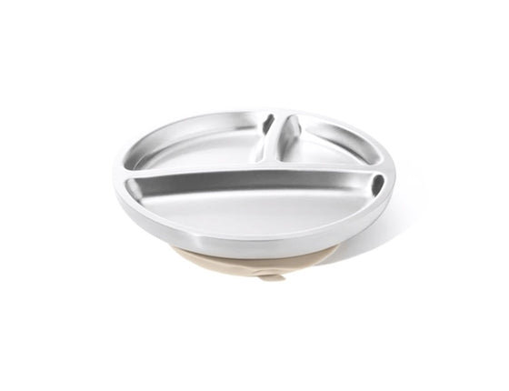 Assiette en inox à ventouse
