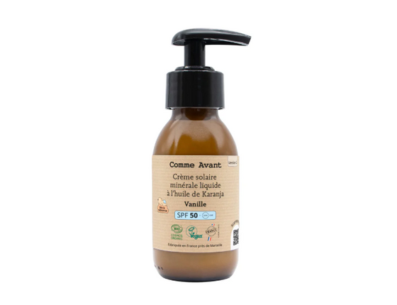 Crème solaire liquide SPF 50 Comme Avant : Parfum Vanille