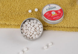 Dentifrice à croquer bio à la fraise - avec boîte
