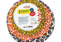 Lot de 3 grands recouvres-plats en coton bio - coloris 