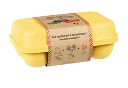 Boîte à œufs en coquilles d'œufs jaune - 6 oeufs