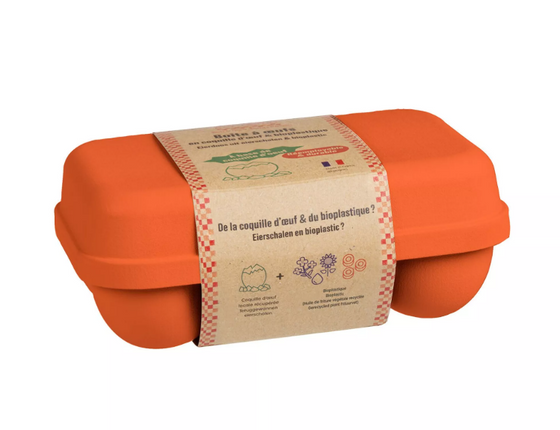 Boîte à œufs en coquilles d'œufs orange - 6 oeufs