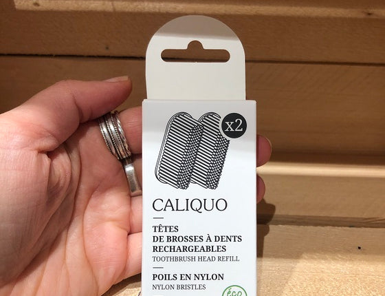 Lot de 2 têtes de brosses à dents rechargeables Caliquo - poils souples