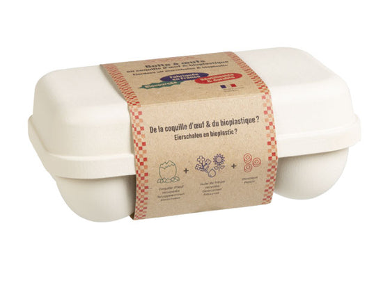 Boîte à œufs en coquilles d'œufs beige - 6 oeufs