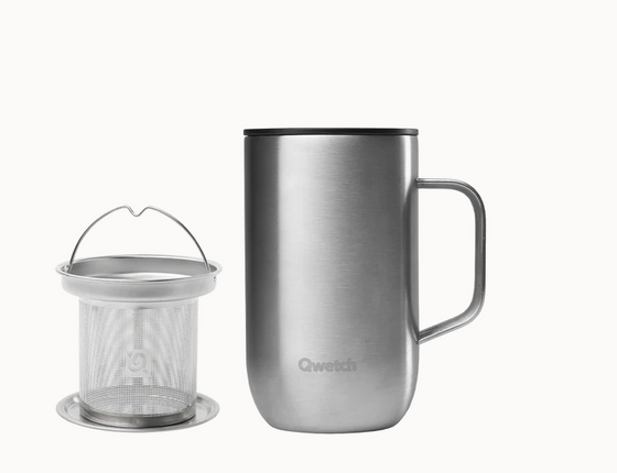 Mug tisanière isotherme Qwetch 470ml - inox recyclé