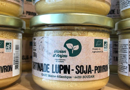 Tartinade lupin-soja-poivrons rouges bio & locale