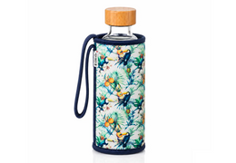 Gourde en verre et housse - tropical