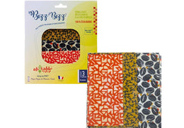 Emballage Bizz Bizz en cire d'abeille : lot de 3 tailles S-M-L motif 