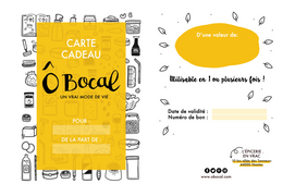 Carte cadeau Ô Bocal 100€