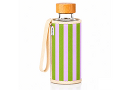 Gourde en verre et housse - rayures
