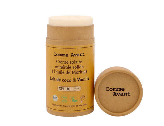Crème solaire solide SPF 30 Comme Avant : Parfum Coco & Vanille