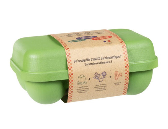 Boîte à œufs en coquilles d'œufs verte - 6 oeufs