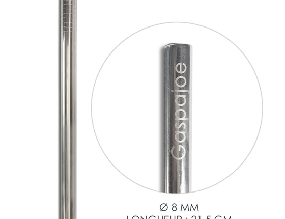 Paille en inox droite pour smoothie