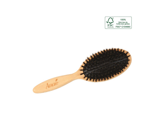 Brosse à cheveux en poils de sanglier