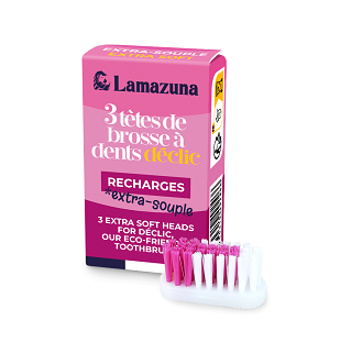 Recharge de 3 têtes de brosse à dents Lamazuna - poils extra-souples