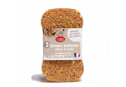 Éponge végétale en coque de fruits - lot de 2