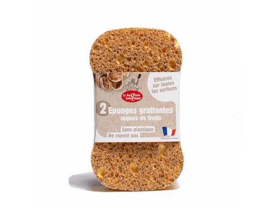 Éponge végétale en coque de fruits - lot de 2