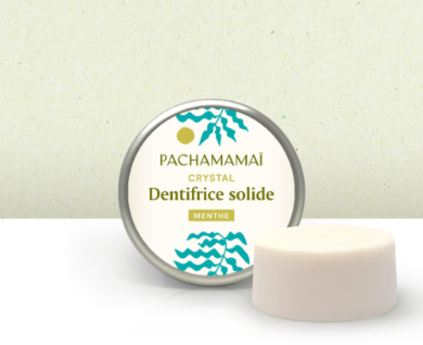 Dentifrice solide Pachamamaï Crystal & sa boite